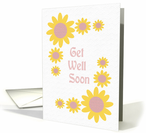 Get Well Soon Cheery Yellow and Pink Flowers card (907818)
