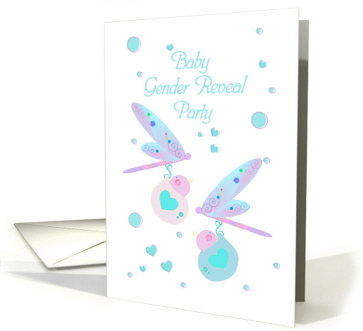 Baby Gender Reveal Party Invitation Dragonflies card (909158)