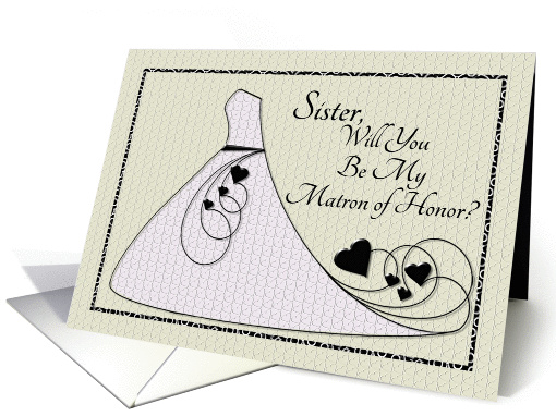 Sister Will You Be My Matron of Honor? Invitation Pink... (909779)