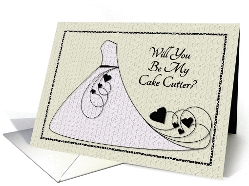 Will You Be My Cake Cutter? Invitation Pink Dress Hearts card (909782)
