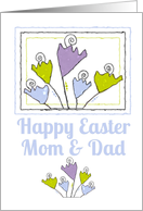 Happy Easter to Mom and Dad Cheery Pastel Tulips card