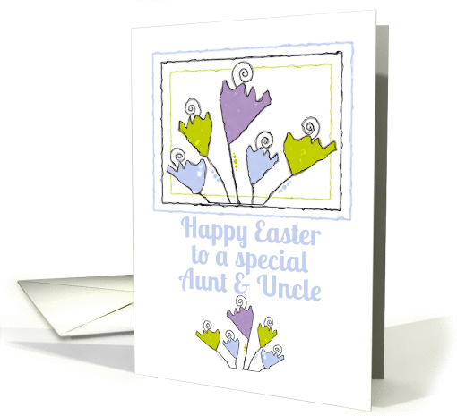 Happy Easter to a Special Aunt and Uncle Cheery Pastel Tulips card