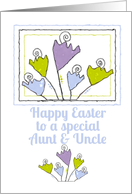 Happy Easter to a Special Aunt and Uncle Cheery Pastel Tulips card