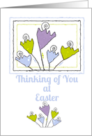 Thinking of You at Easter Cheery Pastel Tulips card
