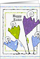 Happy Easter Framed Cheery Pastel Tulips card