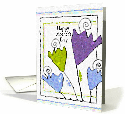 Happy Mother's Day Framed Cheery Pastel Tulips card (911738)