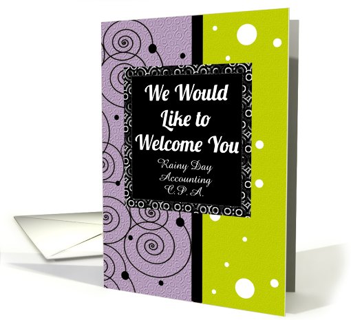 We Welcome You New Client to our Business Personalized Text card