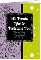 We Welcome You New Client to our Business Personalized Text card