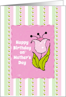 Happy Birthday on Mother’s Day Cheery Rows of Pink Tulips card