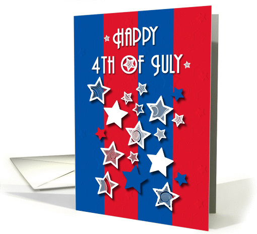 Happy 4th of July Bold Stars and Stripes card (933825)