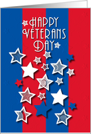 Happy Veterans Day Bold Stars and Stripes card