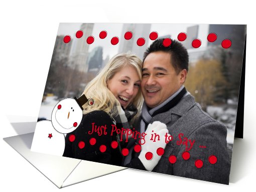 Happy Holidays Snowman Popping in Photo card (934425)