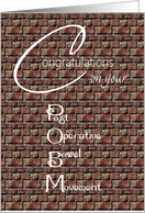 Congratulations on your Post Operative Bowel Movement Humorous Bricks card