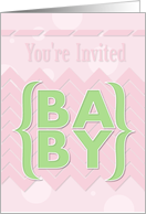 Baby Shower Invitation Girl Pretty Pink and Green card