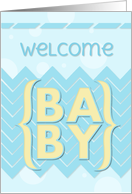Welcome Baby Boy Blue and Yellow card