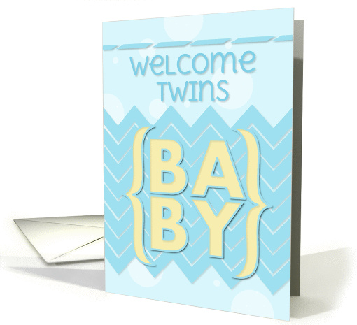 Welcome Twins Baby Boys Blue and Yellow card (954153)