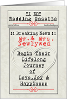 Congratulations on your Wedding Day Newspaper Style Design card