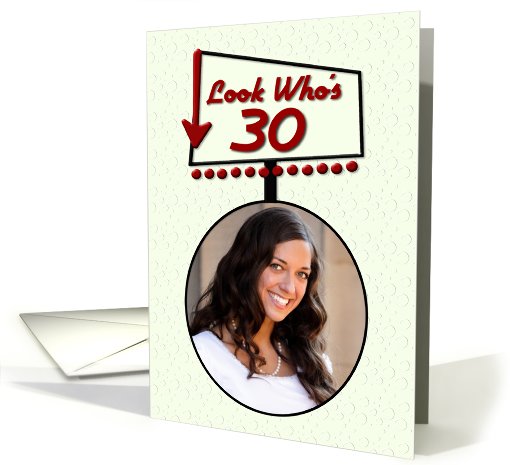 30th Birthday Party Invitation Photo Card Retro Roadside... (971063)