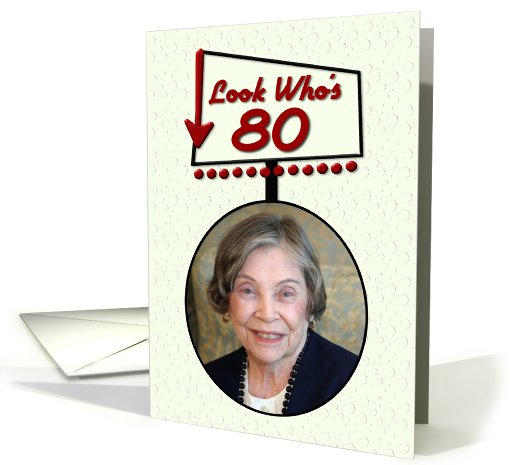 80th Birthday Party Invitation Photo Card Retro Roadside... (971081)