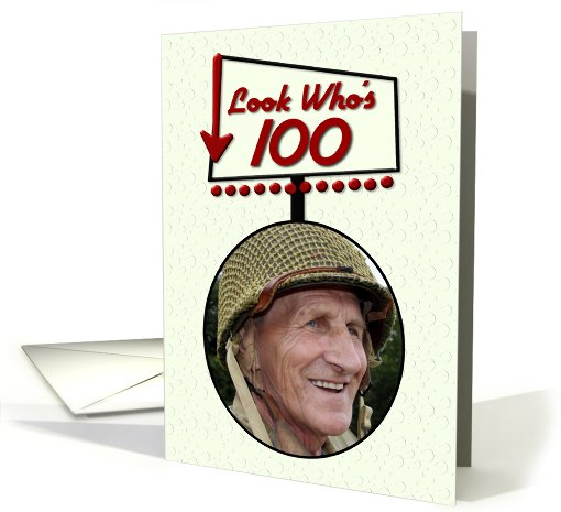 100th Birthday Party Invitation Photo Card Retro Roadside... (971085)