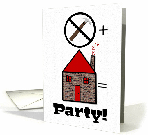 House Renovations House Warming Party Invitation Fun Math Problem card
