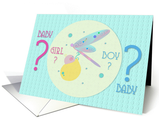 Baby Gender Reveal Party Invitation Baby and Dragonfly... (975503)