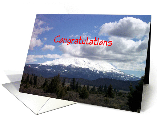 First Sobriety Birthday, Snow Capped Mountain and Trees card (865838)