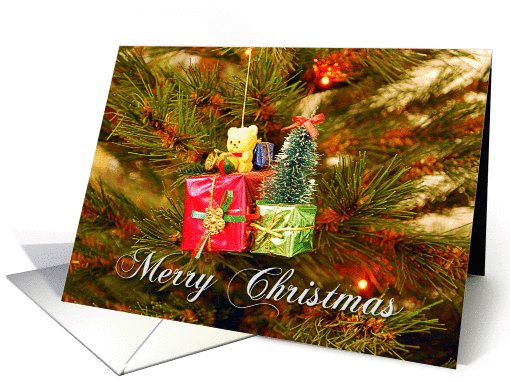 Marry Christmas - little bear and gifts card (718683)