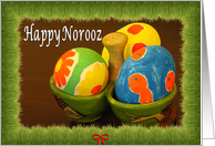 Happy Norooz painted eggs card