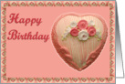 Happy Birthday - heart shape cake card