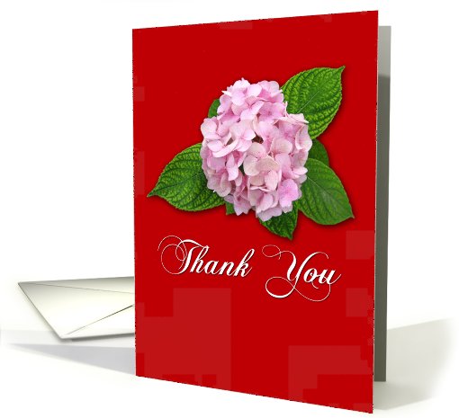 Thank You for your support - pink flower on red card (743163)