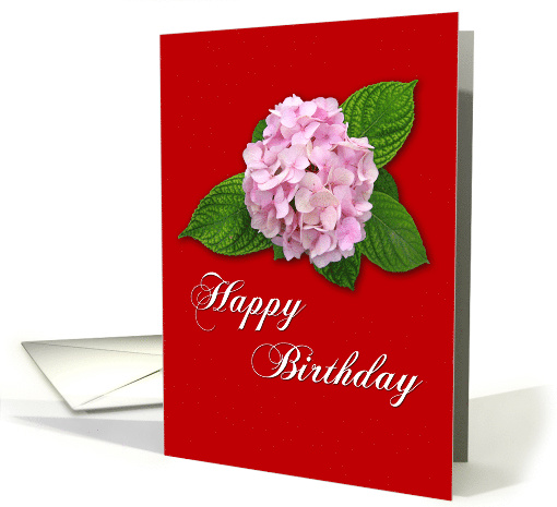 Happy Birthday - pink flower against red card (778025)