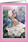 White Rose and Little fairy, Birthday card