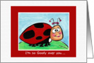 Goofy cartoon Lady Bug, funny card