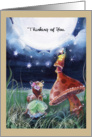 Thinking of You, faery and firefly card