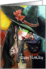 Happy Birthday, Witch and Cat card