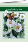 Happy Birthday to Mom, Daisies and Butterfly card