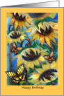 Sunflowers and Butterflies, Happy Birthday card