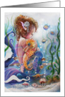 Happy Birthday Granddaughter, Child Mermaid Art card