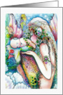 Mother and Baby Mermaid Art card