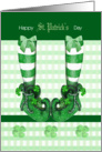 Happy St. Patrick’s Day, Green Boots, clover card