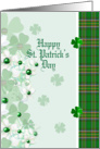 St. Patrick’s Day, Green Plaid, flowers card