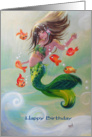 Cute Mermaid art, Happy Birthday card
