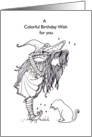 Color-Me Witch and Cat Birthday card