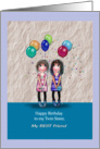 Happy Birthday to my Twin Sister, Balloons, Blank card