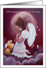 Sympathy for loss of Dog, Angel and puppy card