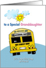 For Granddaughter, first day of Pre-K, blank card