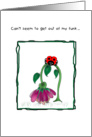 Sad Flower, Ladybug, Miss you card