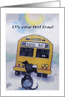 Child’s First Day of School, General, School bus, dog card