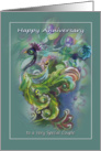 Happy Anniversary, Peacock Design, for Special Couple card